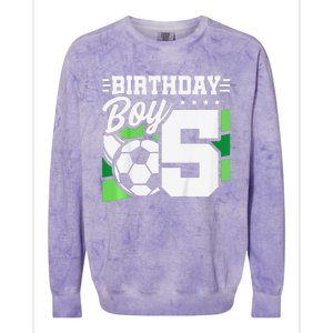 Soccer Birthday Party 5 Year Old Boy 5th Birthday Colorblast Crewneck Sweatshirt