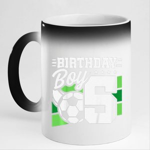 Soccer Birthday Party 5 Year Old Boy 5th Birthday 11oz Black Color Changing Mug