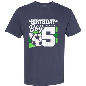 Soccer Birthday Party 5 Year Old Boy 5th Birthday Garment-Dyed Heavyweight T-Shirt