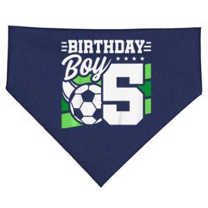 Soccer Birthday Party 5 Year Old Boy 5th Birthday USA-Made Doggie Bandana