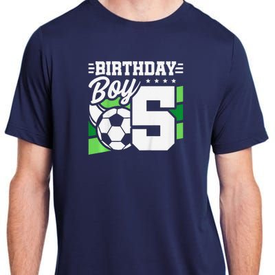 Soccer Birthday Party 5 Year Old Boy 5th Birthday Adult ChromaSoft Performance T-Shirt