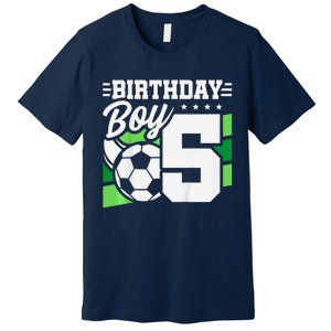 Soccer Birthday Party 5 Year Old Boy 5th Birthday Premium T-Shirt