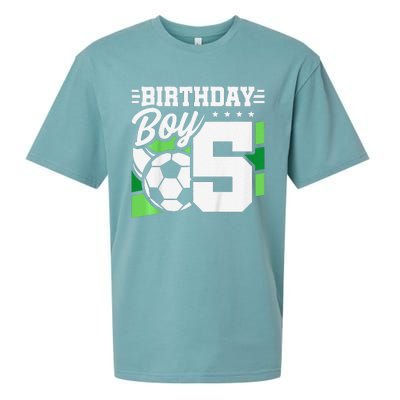 Soccer Birthday Party 5 Year Old Boy 5th Birthday Sueded Cloud Jersey T-Shirt