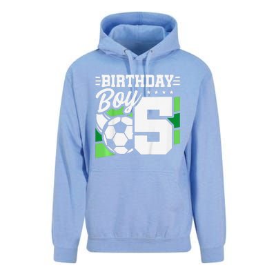 Soccer Birthday Party 5 Year Old Boy 5th Birthday Unisex Surf Hoodie