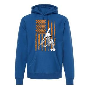 Skeleton Baseball Player Fan Skeleton Halloween Baseball Premium Hoodie