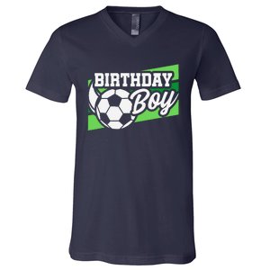 Soccer Birthday Party Birthday Boy Soccer Birthday V-Neck T-Shirt