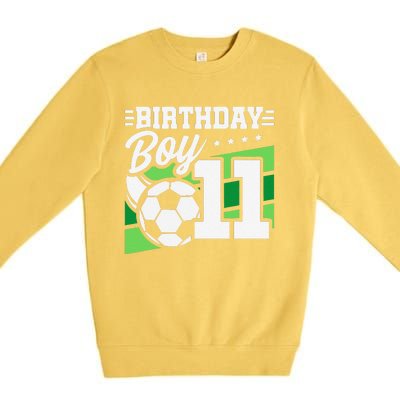 Soccer Birthday Party 11 Year Old Boy 11th Birthday Premium Crewneck Sweatshirt