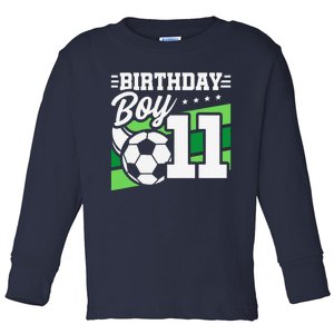 Soccer Birthday Party 11 Year Old Boy 11th Birthday Toddler Long Sleeve Shirt