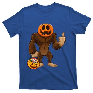 Scary Bigfoot Pumpkin Head Halloween Costume Funny T-Shirt