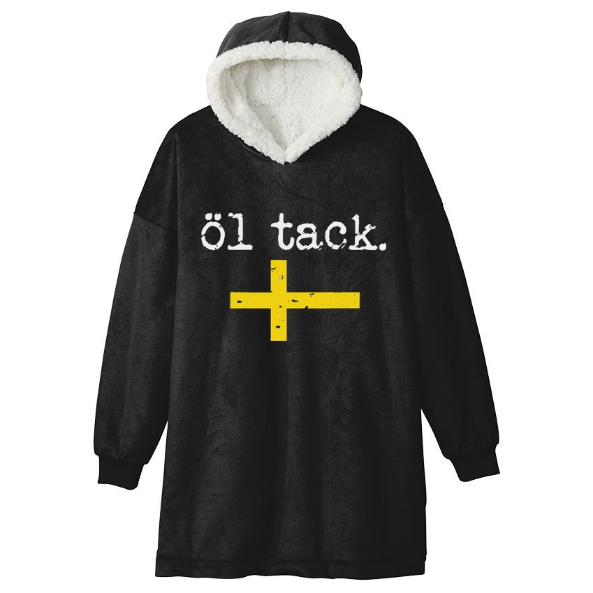 Swedish Beer Please Ol Tack Hooded Wearable Blanket
