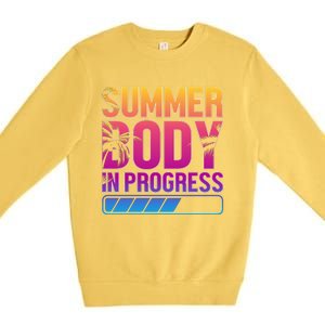 Summer Body Progress Motif Premium Crewneck Sweatshirt