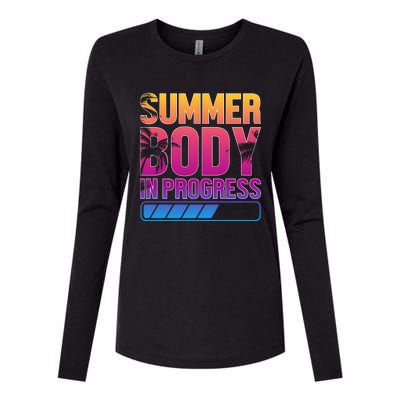 Summer Body Progress Motif Womens Cotton Relaxed Long Sleeve T-Shirt