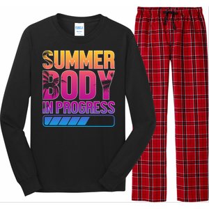 Summer Body Progress Motif Long Sleeve Pajama Set