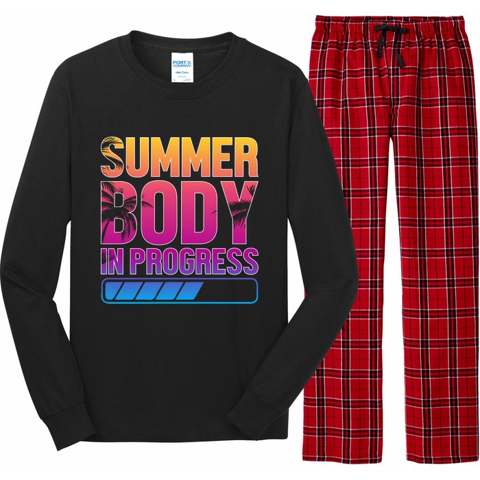 Summer Body Progress Motif Long Sleeve Pajama Set