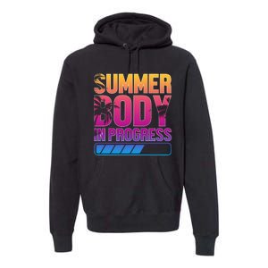 Summer Body Progress Motif Premium Hoodie