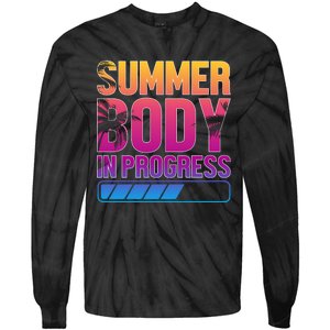 Summer Body Progress Motif Tie-Dye Long Sleeve Shirt