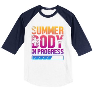 Summer Body Progress Motif Baseball Sleeve Shirt