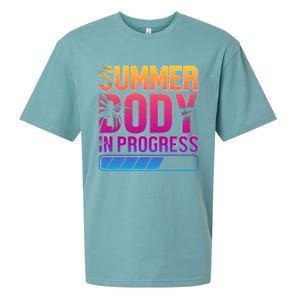 Summer Body Progress Motif Sueded Cloud Jersey T-Shirt