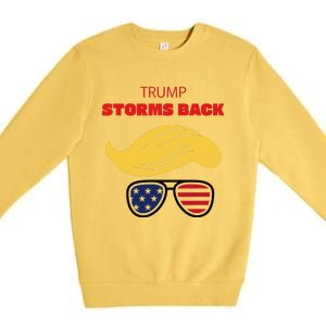 Storms Back Patriotic Congratulation Trump Supporters Premium Crewneck Sweatshirt