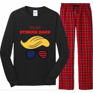 Storms Back Patriotic Congratulation Trump Supporters Long Sleeve Pajama Set