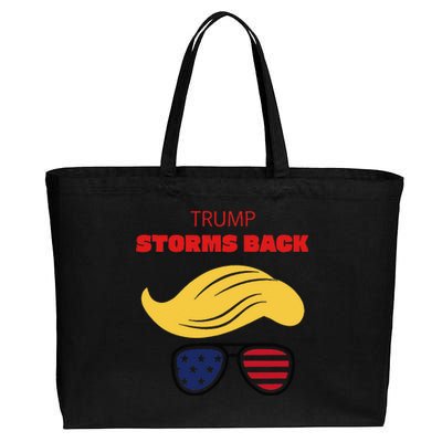 Storms Back Patriotic Congratulation Trump Supporters Cotton Canvas Jumbo Tote