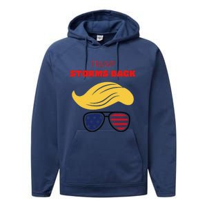 Storms Back Patriotic Congratulation Trump Supporters Performance Fleece Hoodie