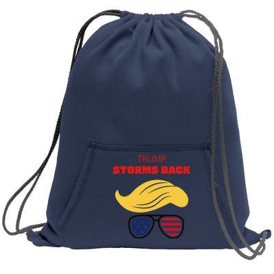 Storms Back Patriotic Congratulation Trump Supporters Sweatshirt Cinch Pack Bag