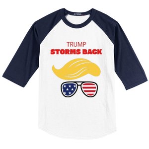 Storms Back Patriotic Congratulation Trump Supporters Baseball Sleeve Shirt