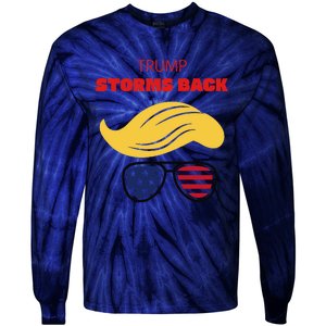 Storms Back Patriotic Congratulation Trump Supporters Tie-Dye Long Sleeve Shirt