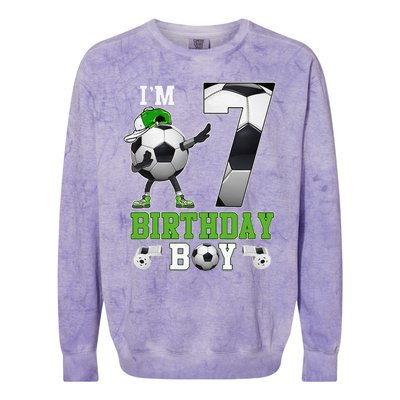 Soccer Birthday Party 7 Years Old 7th Birthday Est 2016 Colorblast Crewneck Sweatshirt