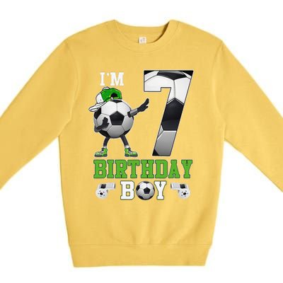 Soccer Birthday Party 7 Years Old 7th Birthday Est 2016 Premium Crewneck Sweatshirt