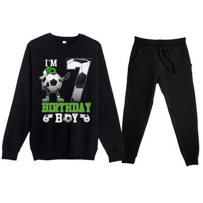 Soccer Birthday Party 7 Years Old 7th Birthday Est 2016 Premium Crewneck Sweatsuit Set