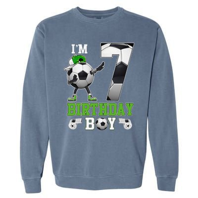 Soccer Birthday Party 7 Years Old 7th Birthday Est 2016 Garment-Dyed Sweatshirt