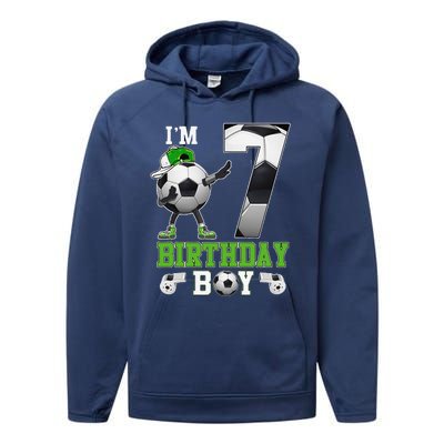 Soccer Birthday Party 7 Years Old 7th Birthday Est 2016 Performance Fleece Hoodie