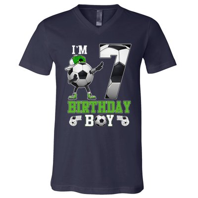 Soccer Birthday Party 7 Years Old 7th Birthday Est 2016 V-Neck T-Shirt