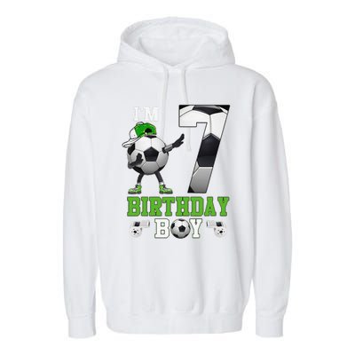 Soccer Birthday Party 7 Years Old 7th Birthday Est 2016 Garment-Dyed Fleece Hoodie