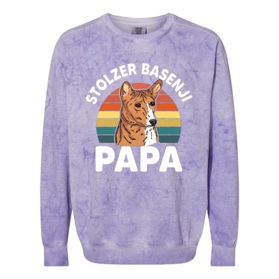 Stolzer Basenji Papa Colorblast Crewneck Sweatshirt