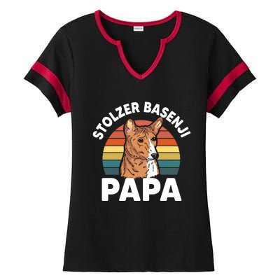 Stolzer Basenji Papa Ladies Halftime Notch Neck Tee