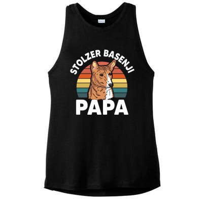 Stolzer Basenji Papa Ladies PosiCharge Tri-Blend Wicking Tank