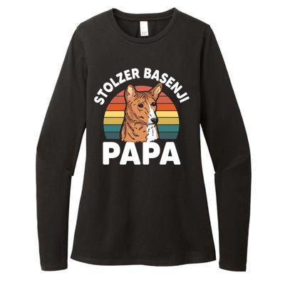 Stolzer Basenji Papa Womens CVC Long Sleeve Shirt