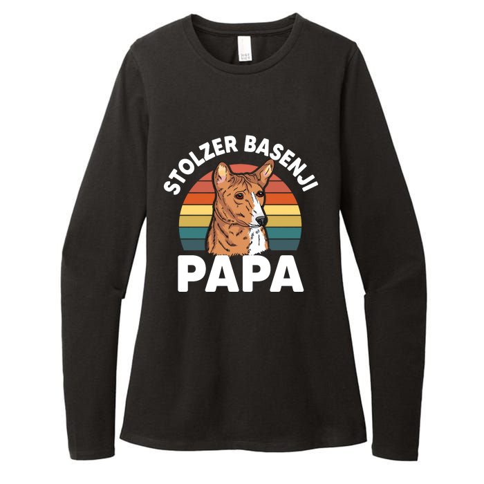 Stolzer Basenji Papa Womens CVC Long Sleeve Shirt