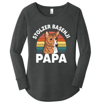 Stolzer Basenji Papa Women's Perfect Tri Tunic Long Sleeve Shirt