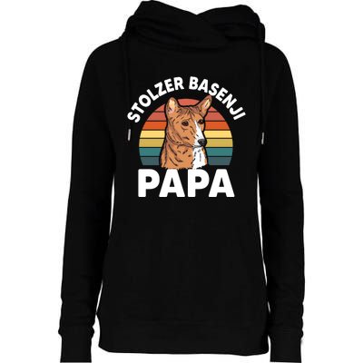 Stolzer Basenji Papa Womens Funnel Neck Pullover Hood