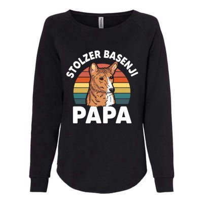 Stolzer Basenji Papa Womens California Wash Sweatshirt