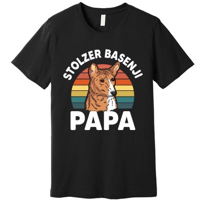 Stolzer Basenji Papa Premium T-Shirt