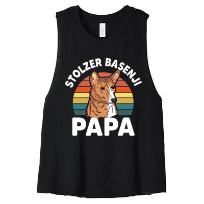 Stolzer Basenji Papa Women's Racerback Cropped Tank