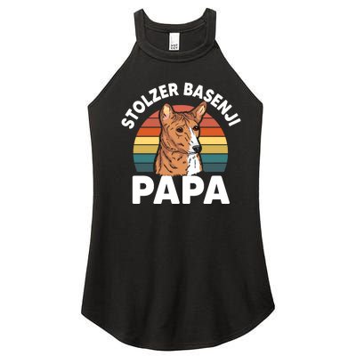 Stolzer Basenji Papa Women's Perfect Tri Rocker Tank