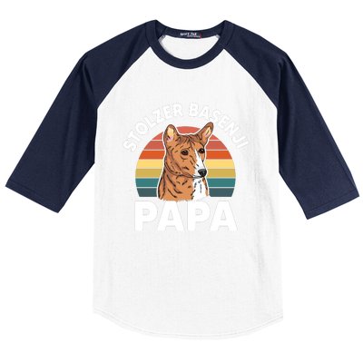 Stolzer Basenji Papa Baseball Sleeve Shirt