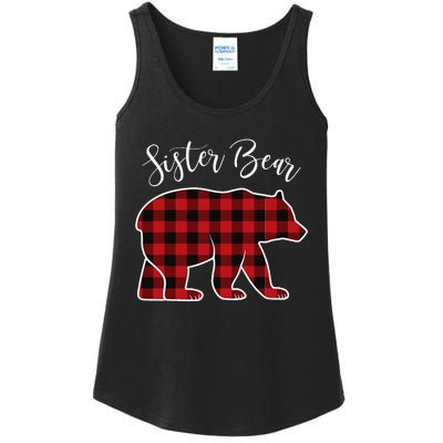 Sister Bear Pajama Red Buffalo Xmas Funny Family Christmas Ladies Essential Tank