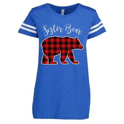 Sister Bear Pajama Red Buffalo Xmas Funny Family Christmas Enza Ladies Jersey Football T-Shirt